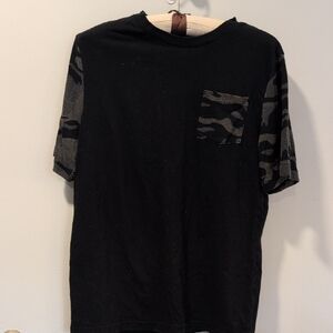 Tony Hawk Black Tee with Camouflage Accents